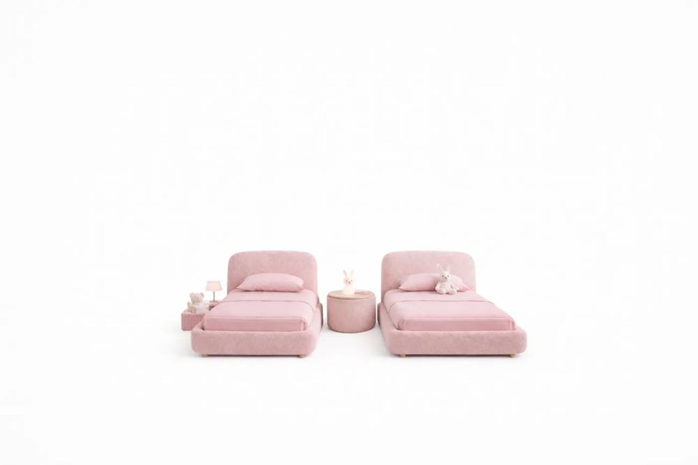 Lits OLIA double pink — Chambre & Literie fabriqué à Marrakech par CREA JIT
