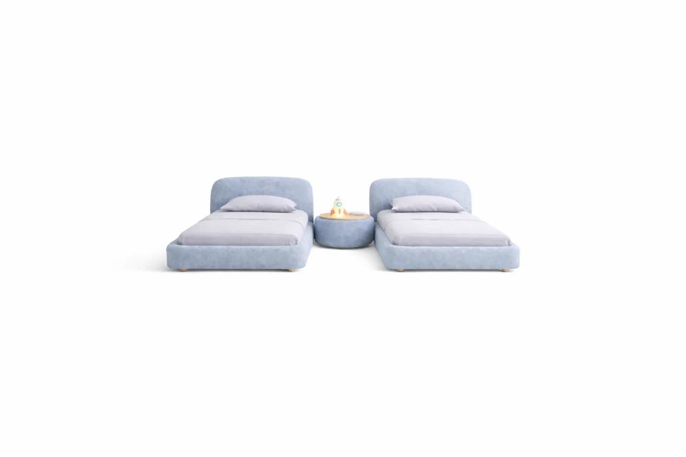 Lits OLIA baby blue — Chambre & Literie fabriqué à Marrakech par CREA JIT